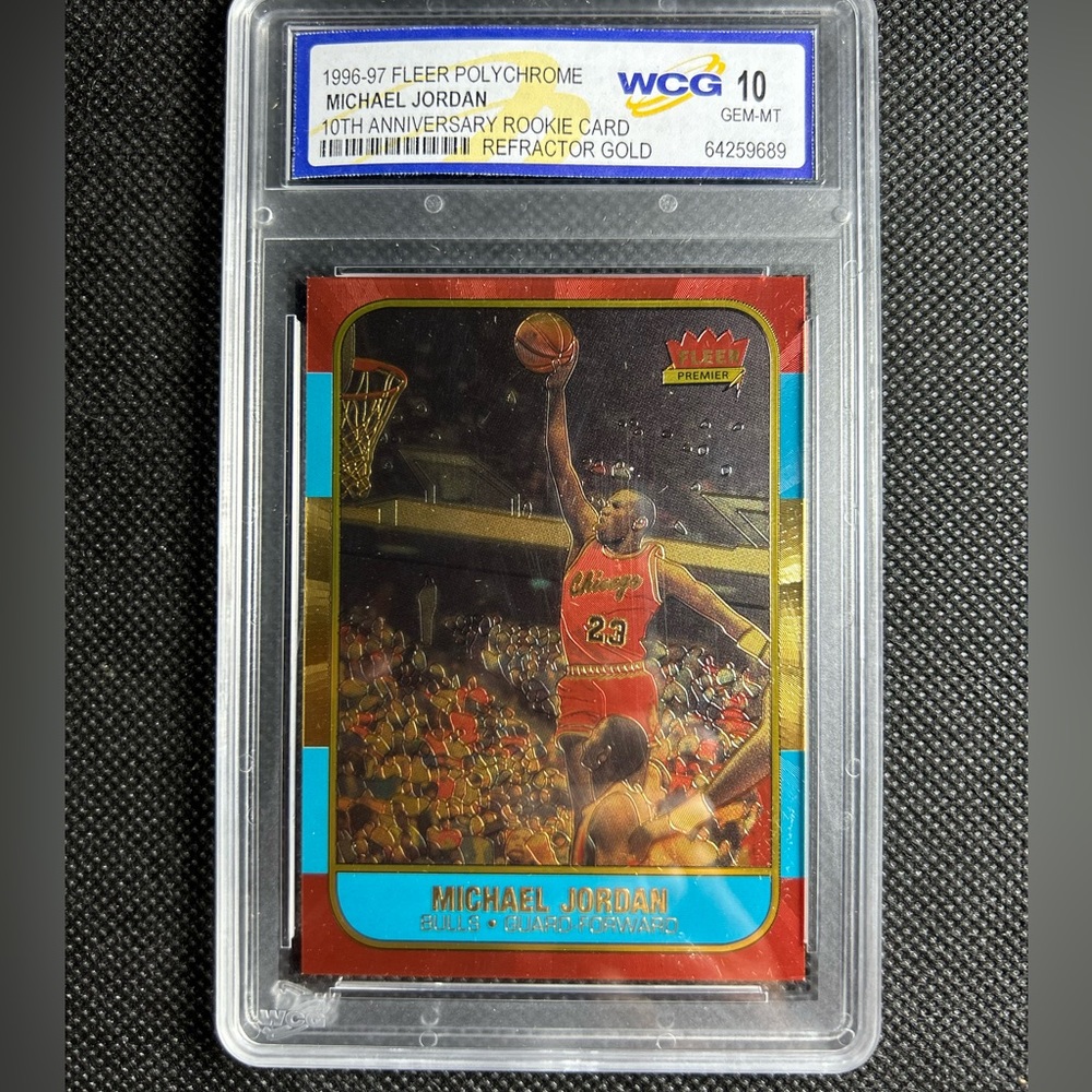 1996-97 Fleer Polychrome 10th Anniversary Refractor Gold Michael Jordan WCG 10